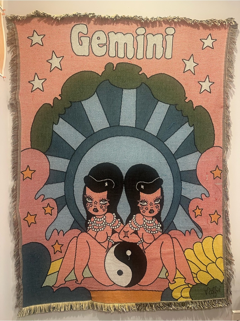 Dead stock Valfre Gemini Zodiac Tapestry Wall Decor or blanket